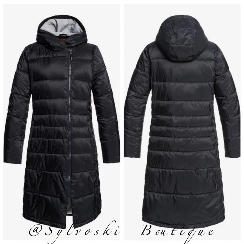 🔥 ROXY Everglade - Longline Hooded Waterproof Puffer Jacket NWT - Picture 3 of 15